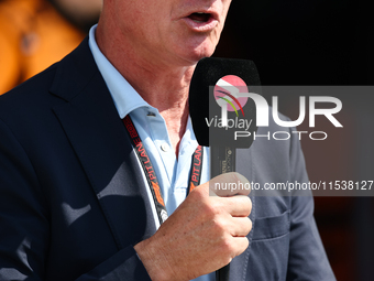 Viaplay microphone before the Formula 1 Italian Grand Prix at Autodromo Nazionale di Monza in Monza, Italy on September 1, 2024. (