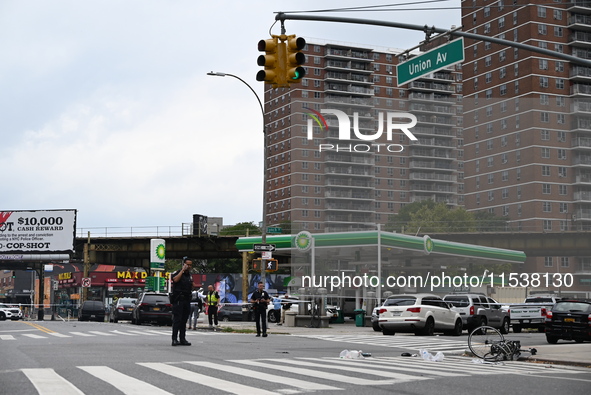 A 46-year-old male riding a bike is struck and killed by a 40-year-old man driving a van in Brooklyn, New York, United States, on September...