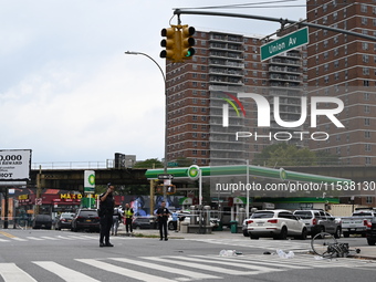 A 46-year-old male riding a bike is struck and killed by a 40-year-old man driving a van in Brooklyn, New York, United States, on September...