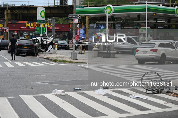 A 46-year-old male riding a bike is struck and killed by a 40-year-old man driving a van in Brooklyn, New York, United States, on September...