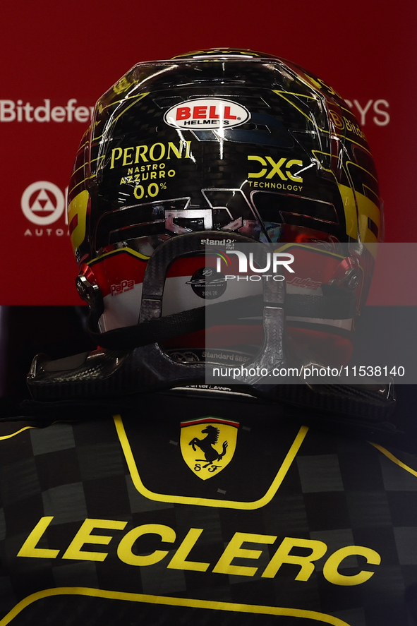 Charles Leclerc of Ferrari before the Formula 1 Italian Grand Prix at Autodromo Nazionale di Monza in Monza, Italy on September 1, 2024. 