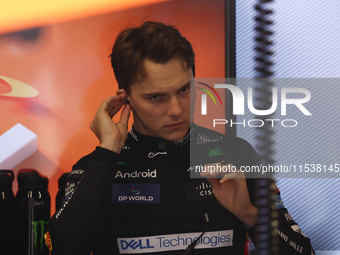 Oscar Piastri of McLaren before the Formula 1 Italian Grand Prix at Autodromo Nazionale di Monza in Monza, Italy on September 1, 2024. (