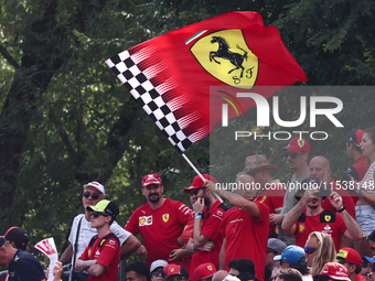 Fans before the Formula 1 Italian Grand Prix at Autodromo Nazionale di Monza in Monza, Italy on September 1, 2024. (