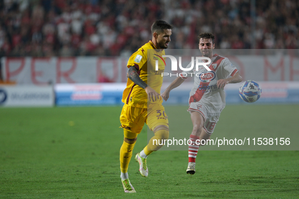 Francesco Ruocco of Mantova 1911 participates in the Italian Serie B soccer championship football match between Mantova Calcio 1911 and US S...