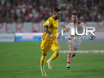 Francesco Ruocco of Mantova 1911 participates in the Italian Serie B soccer championship football match between Mantova Calcio 1911 and US S...