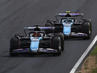 Esteban Ocon and Pierre Gasly of Alpine during the Formula 1 Italian Grand Prix at Autodromo Nazionale di Monza in Monza, Italy on September...