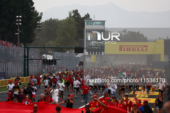 Fans after the Formula 1 Italian Grand Prix at Autodromo Nazionale di Monza in Monza, Italy on September 1, 2024. 