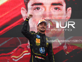 Charles Leclerc of Ferrari after the Formula 1 Italian Grand Prix at Autodromo Nazionale di Monza in Monza, Italy on September 1, 2024. (