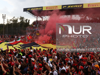 Fans after the Formula 1 Italian Grand Prix at Autodromo Nazionale di Monza in Monza, Italy on September 1, 2024. (