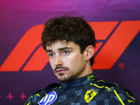 Charles Leclerc of Ferrari attends a press conference after the Italian Formula One Grand Prix at Autodromo Nazionale Monza circuit, in Monz...