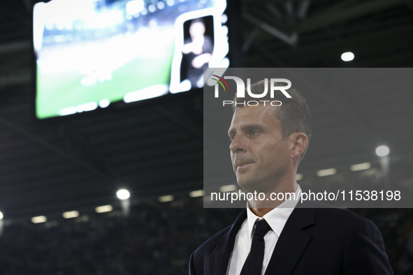 Juventus coach Thiago Motta looks on during the Serie A football match number 3 between Juventus and Roma in Turin, Italy, on September 1, 2...