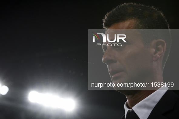 Juventus coach Thiago Motta looks on during the Serie A football match number 3 between Juventus and Roma in Turin, Italy, on September 1, 2...