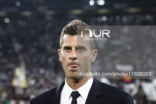 Juventus coach Thiago Motta looks on during the Serie A football match number 3 between Juventus and Roma in Turin, Italy, on September 1, 2...