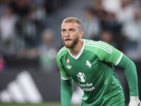 Juventus goalkeeper Michele Di Gregorio (29) looks on during the Serie A football match number 3 between Juventus and Roma in Turin, Piedmon...