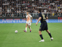 Gianluca Mancini during the Serie A 2024-2025 match between Juventus and Roma in Turin, Italy, on September 1, 2024 (