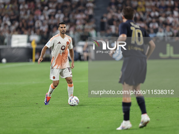 Zeki Celik during the Serie A 2024-2025 match between Juventus and Roma in Turin, Italy, on September 1, 2024 