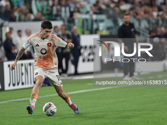 Matias Soule during the Serie A 2024-2025 match between Juventus and Roma in Turin, Italy, on September 1, 2024 (