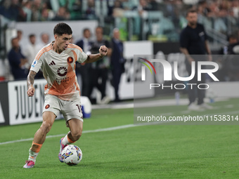 Matias Soule during the Serie A 2024-2025 match between Juventus and Roma in Turin, Italy, on September 1, 2024 (