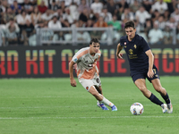 Andrea Cambiaso during the Serie A 2024-2025 match between Juventus and Roma in Turin, Italy, on September 1, 2024 (