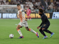 Gianluca Mancini during the Serie A 2024-2025 match between Juventus and Roma in Turin, Italy, on September 1, 2024 (