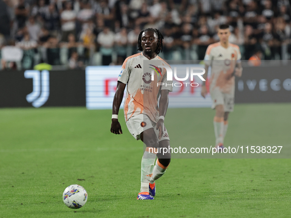 Kouadio Kone during the Serie A 2024-2025 match between Juventus and Roma in Turin, Italy, on September 1, 2024 