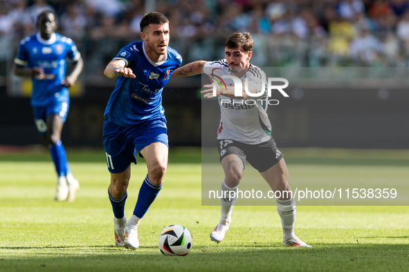 Kaan Caliskaner , Migouel Alfarela during PKO Ekstraklasa match Legia Warsaw vs Motor Lublin in Warsaw, Poland on 01 September, 2024. 