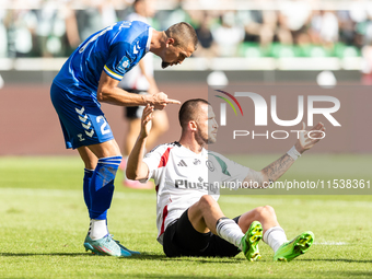 Sebastian Rudol , Tomas Pekhart during PKO Ekstraklasa match Legia Warsaw vs Motor Lublin in Warsaw, Poland on 01 September, 2024. (