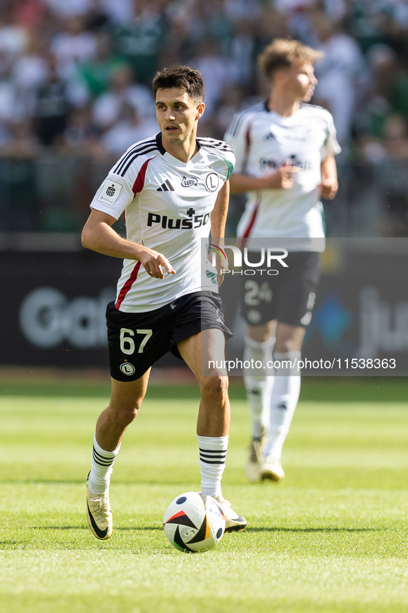 Bartosz Kapustka during PKO Ekstraklasa match Legia Warsaw vs Motor Lublin in Warsaw, Poland on 01 September, 2024. 