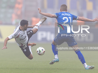 Luquinhas , Sebastian Rudol during PKO Ekstraklasa match Legia Warsaw vs Motor Lublin in Warsaw, Poland on 01 September, 2024. (