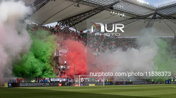 Legia fansduring PKO Ekstraklasa match Legia Warsaw vs Motor Lublin in Warsaw, Poland on 01 September, 2024. 