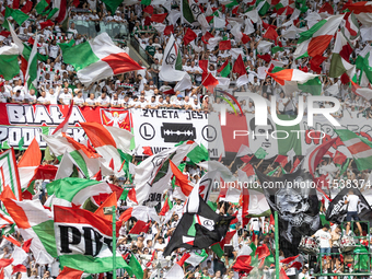 Legia fans during PKO Ekstraklasa match Legia Warsaw vs Motor Lublin in Warsaw, Poland on 01 September, 2024. (