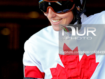 Jockey Cheyenne Kerr leaves the paddock ahead of the first race at Woodbine Racetrack in Toronto, Canada, on September 1, 2024. (