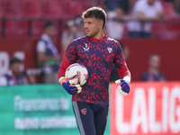 Alvaro Fernandez of Sevilla FC is in action during the La Liga EA Sports match between Sevilla FC and Girona CF at Nuevo Mirandilla in Sevil...