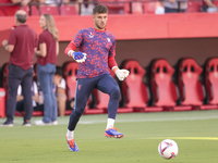 Alvaro Fernandez of Sevilla FC is in action during the La Liga EA Sports match between Sevilla FC and Girona CF at Nuevo Mirandilla in Sevil...