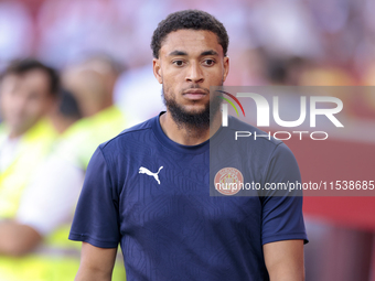 Arnau Danjuma of Girona FC during the La Liga EA Sports match between Sevilla FC and Girona CF at Nuevo Mirandilla in Seville, Spain, on Sep...