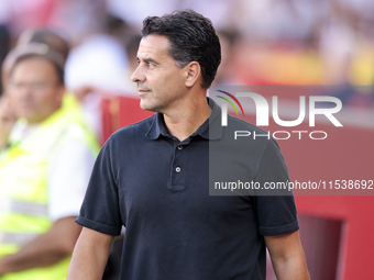 Miguel Angel Sanchez ''Michel'', head coach of Girona FC, during the La Liga EA Sports match between Sevilla FC and Girona CF at Nuevo Miran...