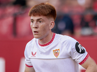 Valentin Barco of Sevilla FC during the La Liga EA Sports match between Sevilla FC and Girona CF at Nuevo Mirandilla in Seville, Spain, on S...