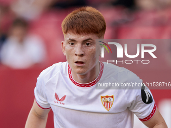 Valentin Barco of Sevilla FC during the La Liga EA Sports match between Sevilla FC and Girona CF at Nuevo Mirandilla in Seville, Spain, on S...