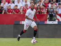 Marcos do Nascimento ''Marcao'' of Sevilla FC controls the ball during the La Liga EA Sports match between Sevilla FC and Girona CF at Nuevo...