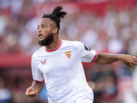 Chidera Ejuke of Sevilla FC reacts to a missed opportunity during the La Liga EA Sports match between Sevilla FC and Girona CF at Nuevo Mira...