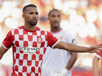 Yangel Herrera of Girona FC is in action during the La Liga EA Sports match between Sevilla FC and Girona CF at Nuevo Mirandilla in Seville,...