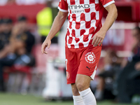 Daley Blind of Girona FC controls the ball during the La Liga EA Sports match between Sevilla FC and Girona CF at Nuevo Mirandilla in Sevill...