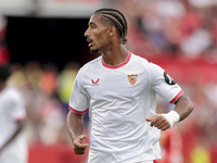 Loic Bade of Sevilla FC during the La Liga EA Sports match between Sevilla FC and Girona CF at Nuevo Mirandilla in Seville, Spain, on Septem...