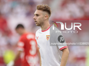 Peque Fernandez of Sevilla FC during the La Liga EA Sports match between Sevilla FC and Girona CF at Nuevo Mirandilla in Seville, Spain, on...