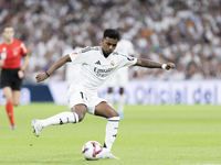 Rodrygo Goes of Real Madrid during the La Liga 2024/25 match between Real Madrid and Real Betis at Santiago Bernabeu Stadium in Madrid, Spai...