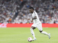 Vinicius Jr of Real Madrid during the La Liga 2024/25 match between Real Madrid and Real Betis at Santiago Bernabeu Stadium in Madrid, Spain...