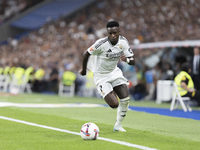 Vinicius Jr of Real Madrid during the La Liga 2024/25 match between Real Madrid and Real Betis at Santiago Bernabeu Stadium in Madrid, Spain...