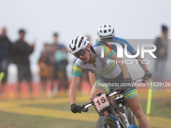 Rebecca Henderson of Austria participates in the UCI Mountain Bike World Championships Women in Pal Arinsal, Andorra, on September 1, 2024....