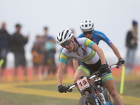 Rebecca Henderson of Austria participates in the UCI Mountain Bike World Championships Women in Pal Arinsal, Andorra, on September 1, 2024....