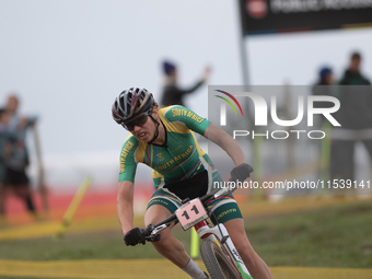 Candice Lill of South Africa participates in the UCI Mountain Bike World Championships Women in Pal Arinsal, Andorra, on September 1, 2024....